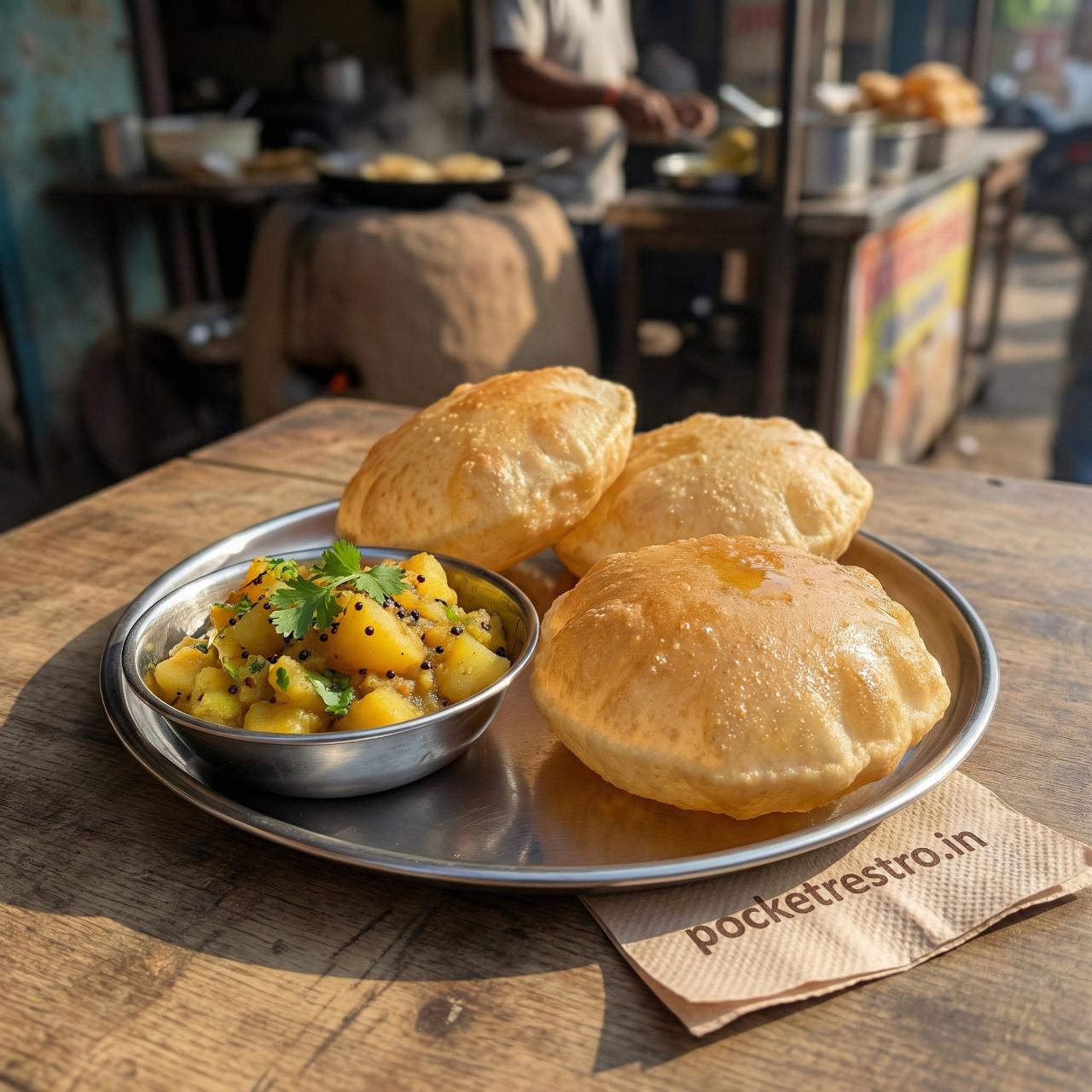 Breakfast & Quick Bites Puri Sabzi Plate