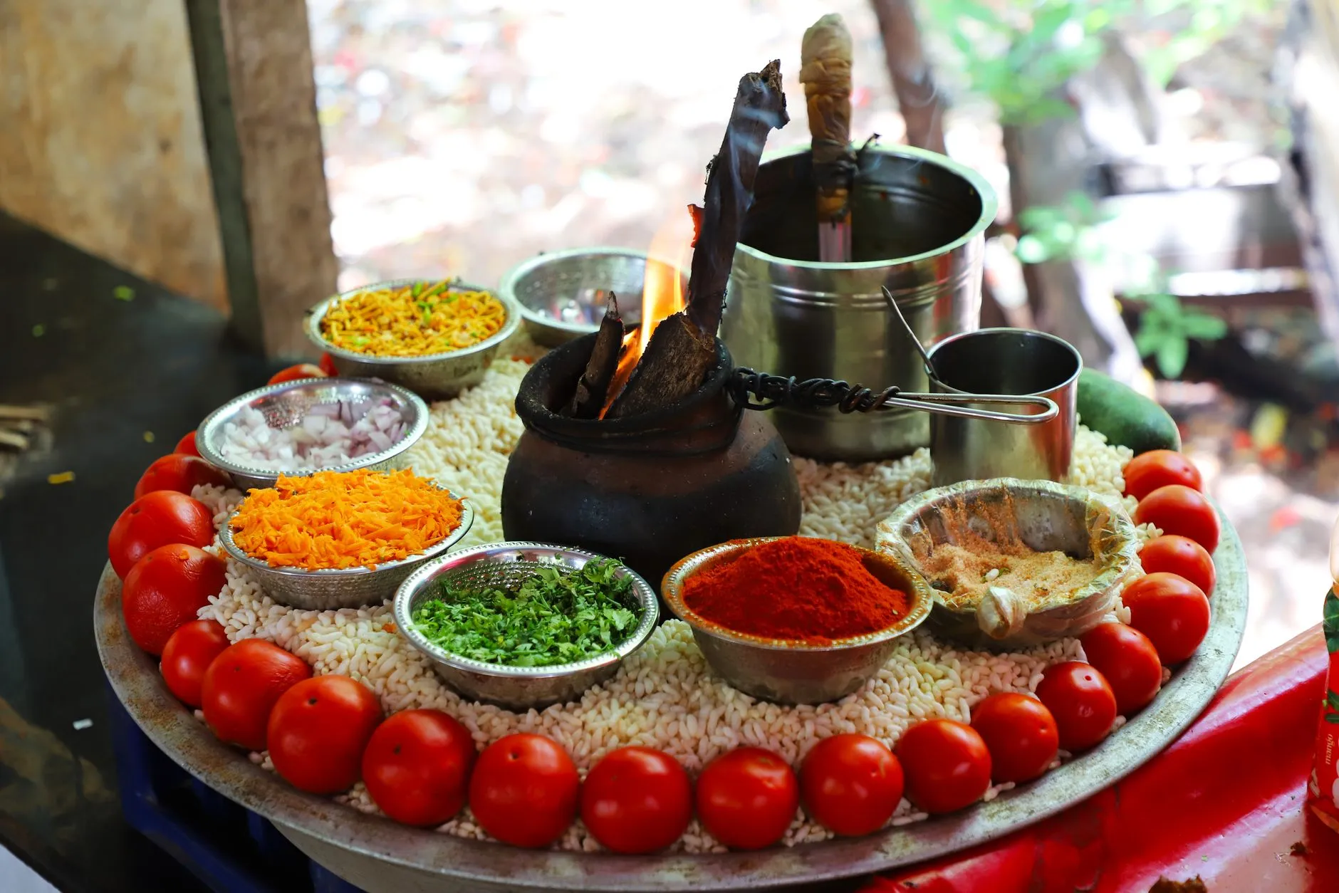 Authentic Bihari Ghugni Chaat with Crisp Puffed Rice
