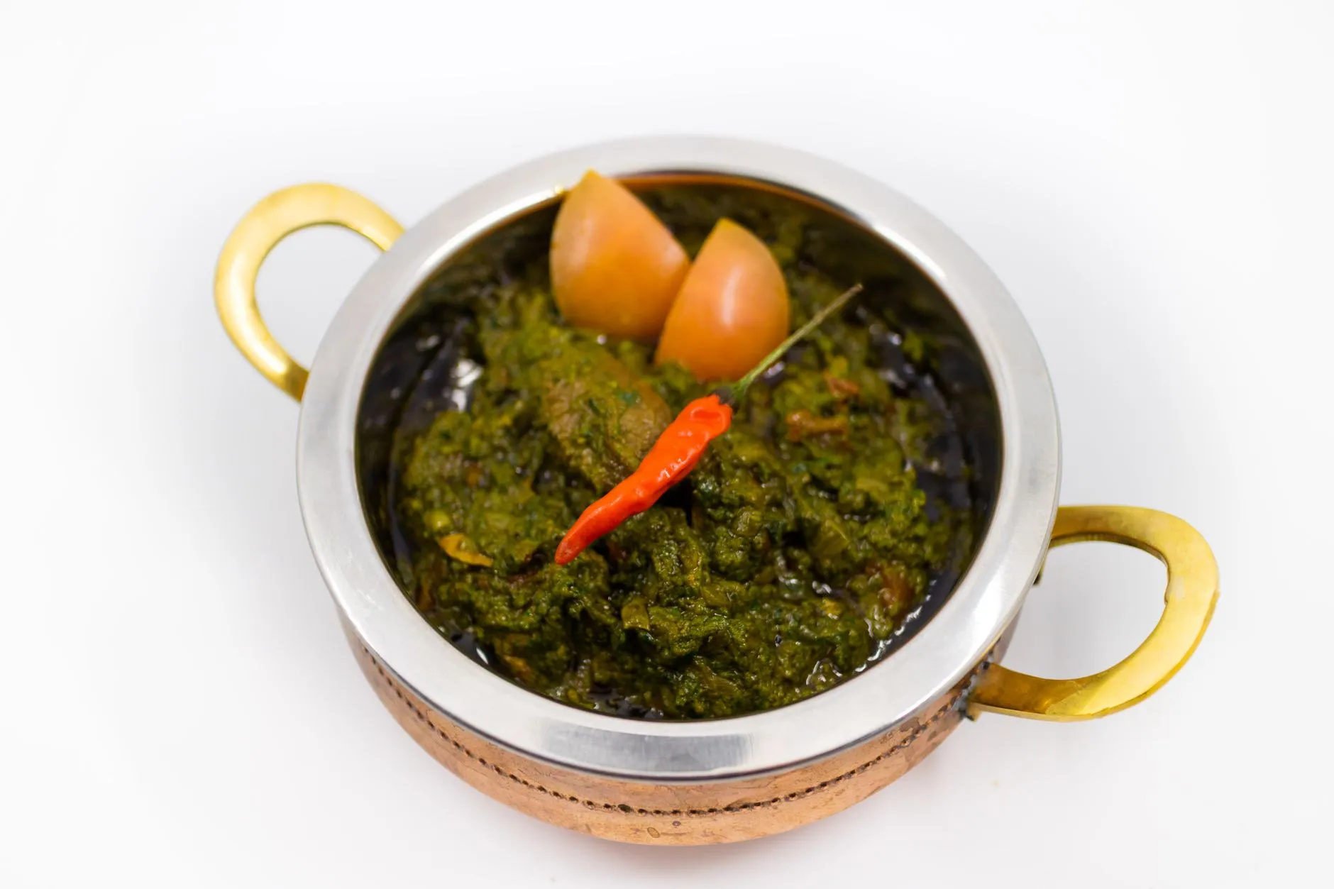 Macher Jhol with Kolmi Saag