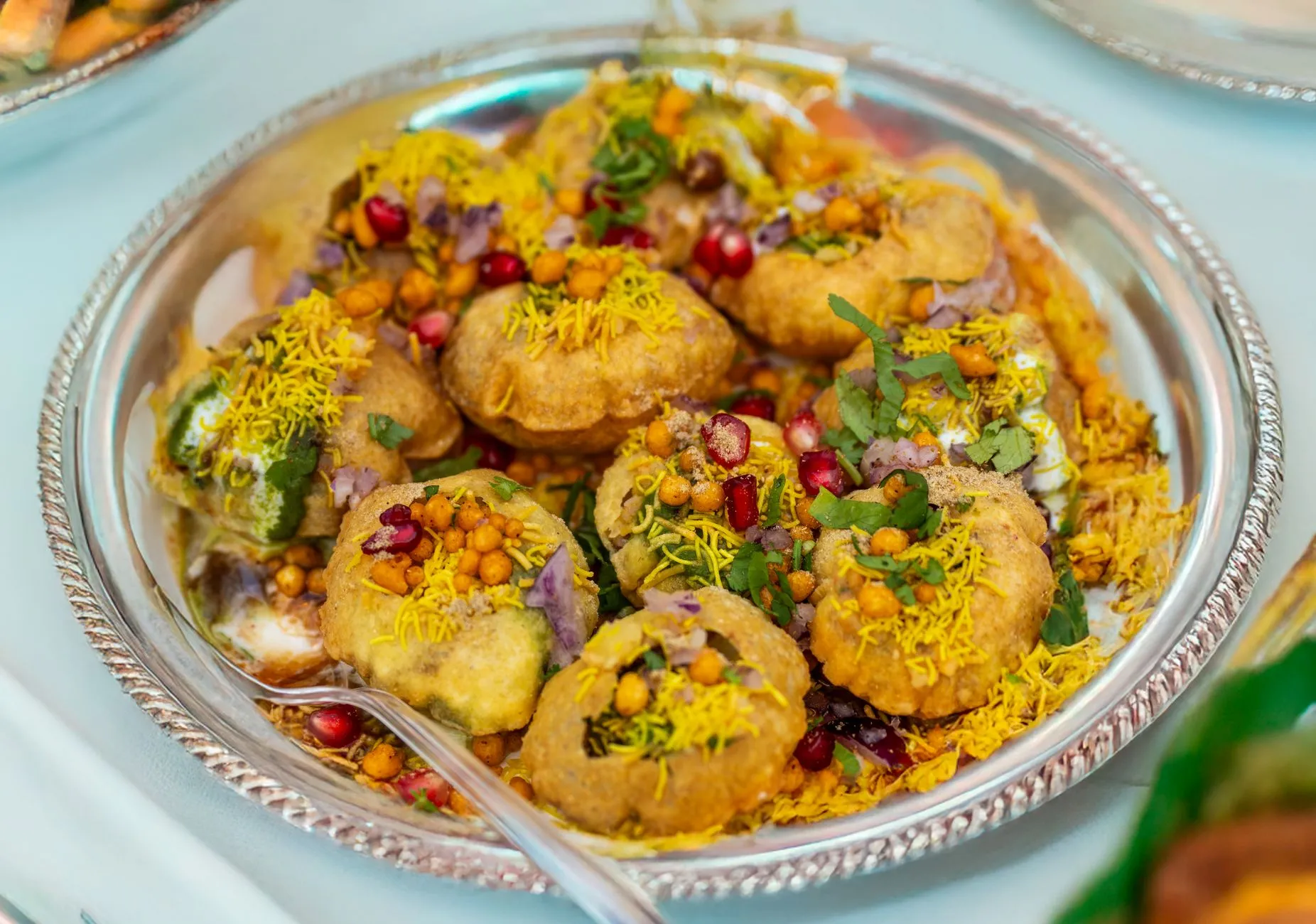 Authentic Bihari Ghugni Chaat with Warm Crispy Poori
