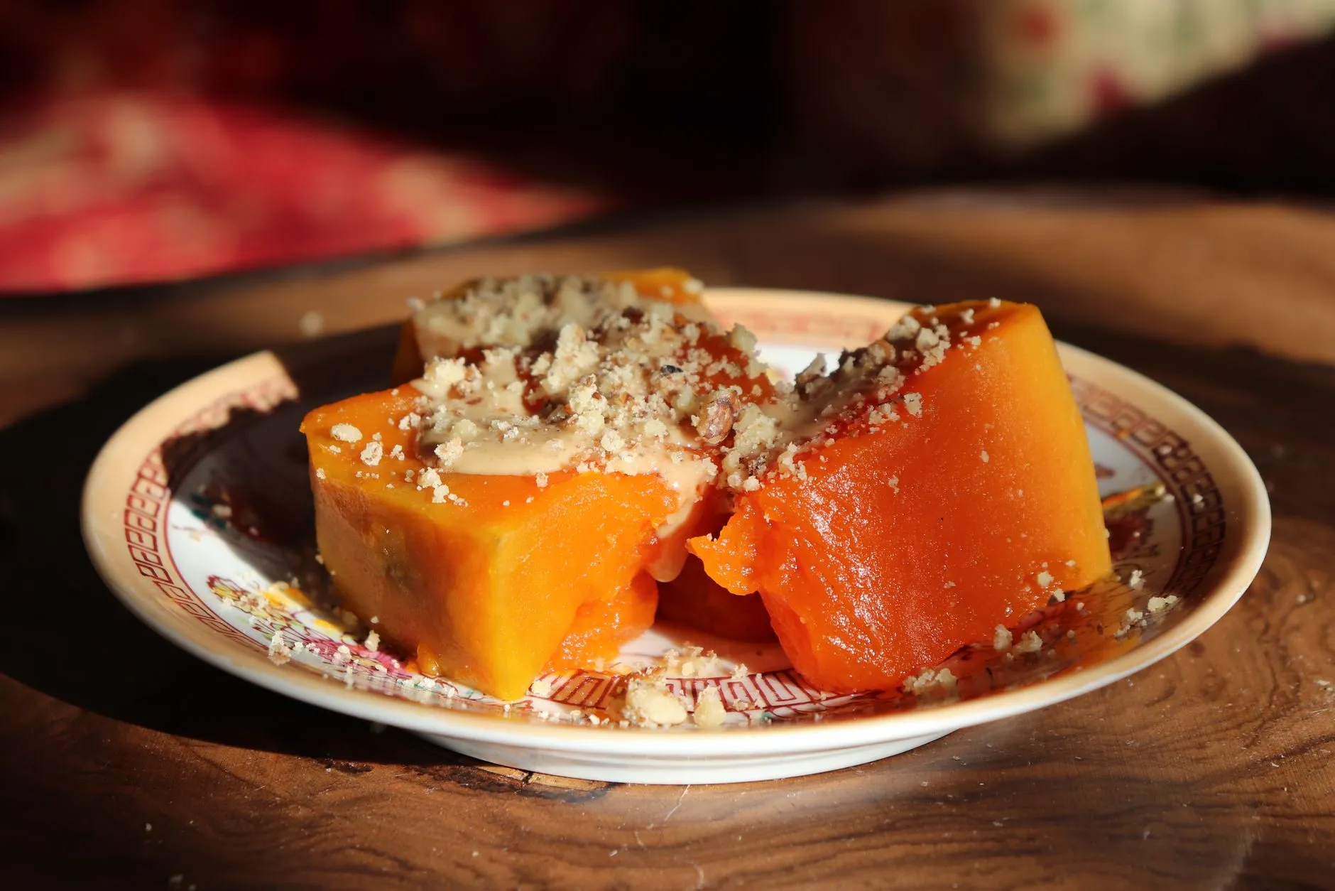 Authentic Himachali Khatta Meetha Pumpkin with Warm Babru
