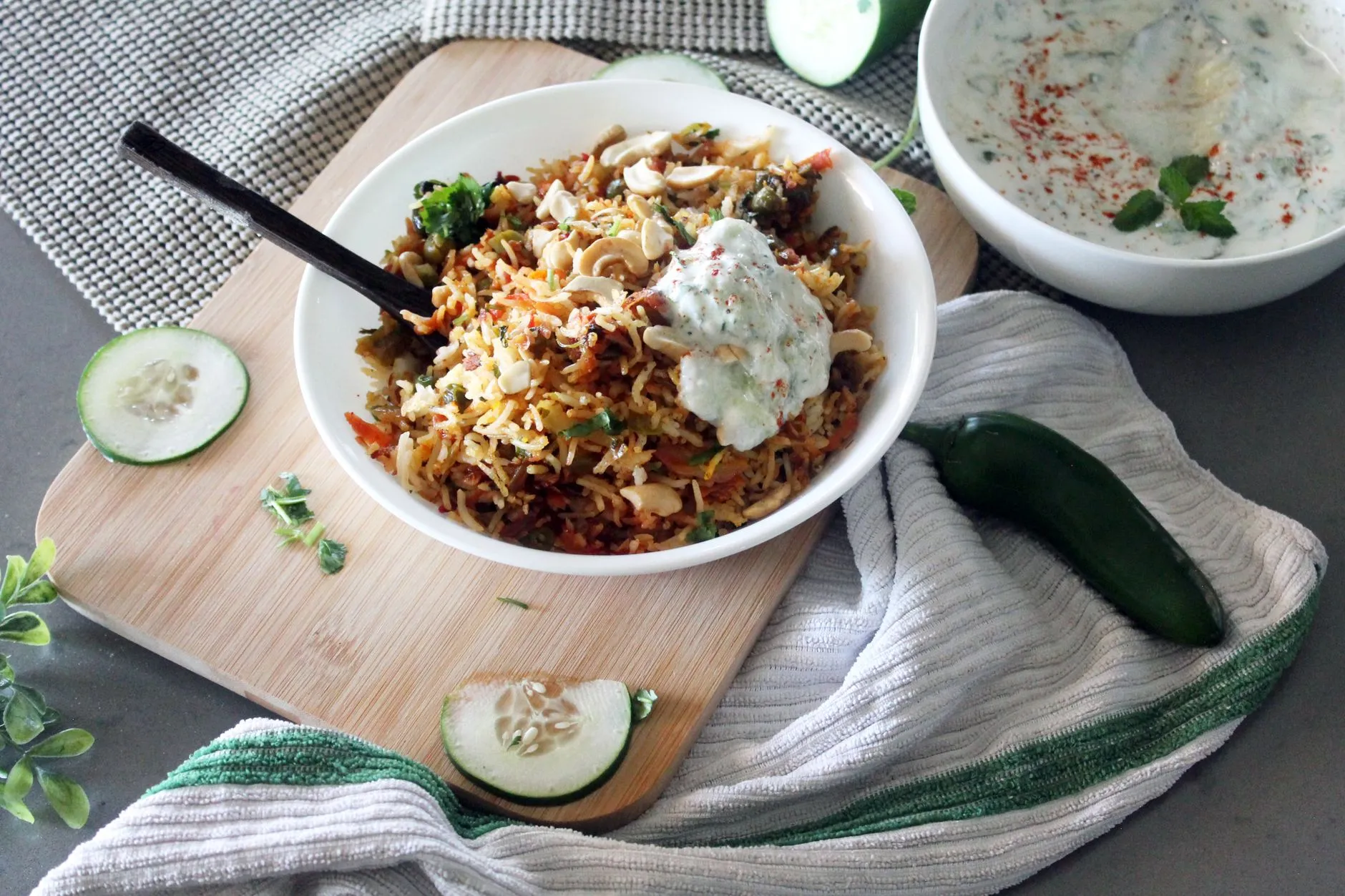 Authentic Sindhi Bhuga Chawal with Warm Boondi Raita