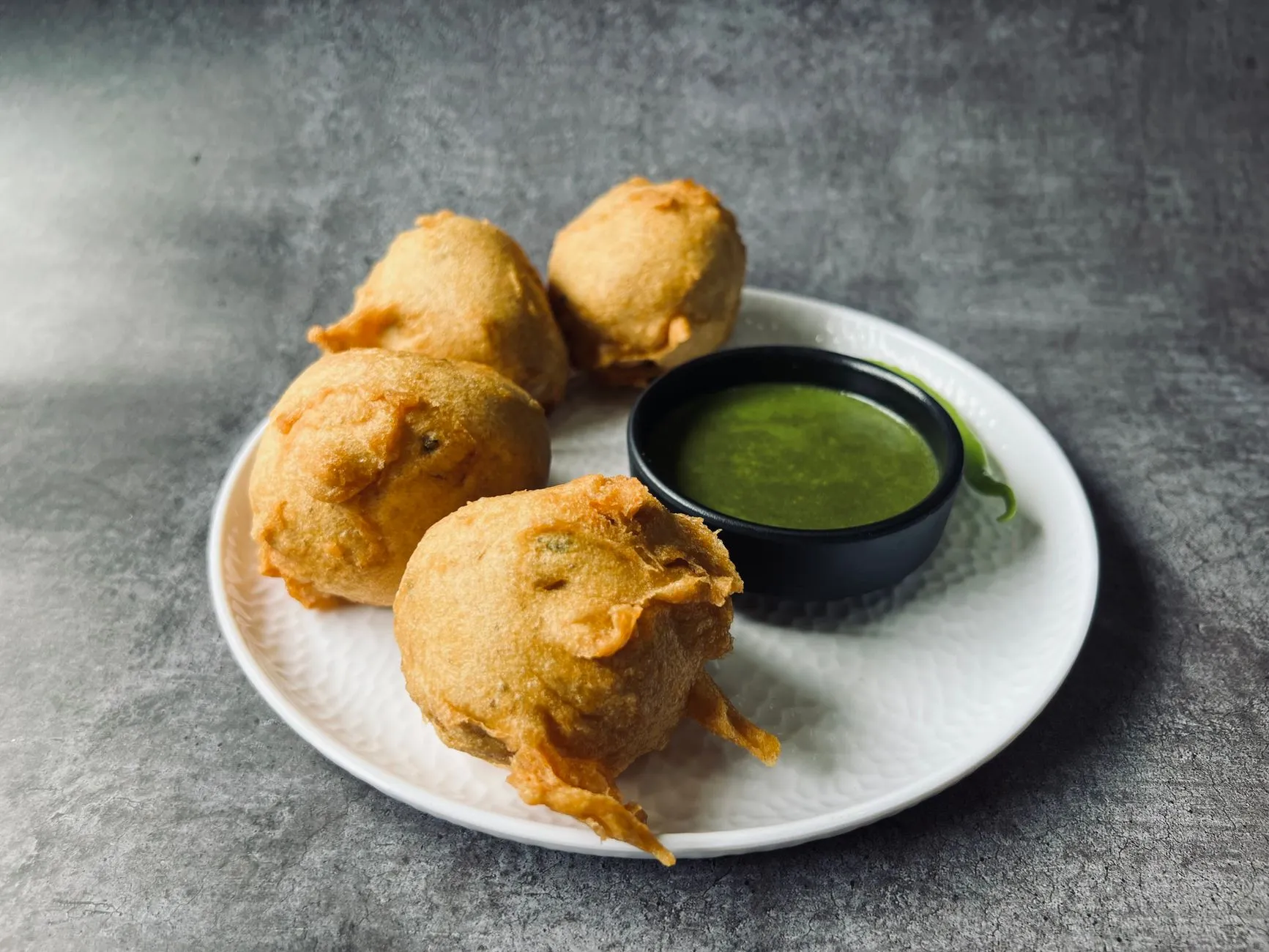 Authentic Kannada Mysore Bonda with Warm Coconut Chutney