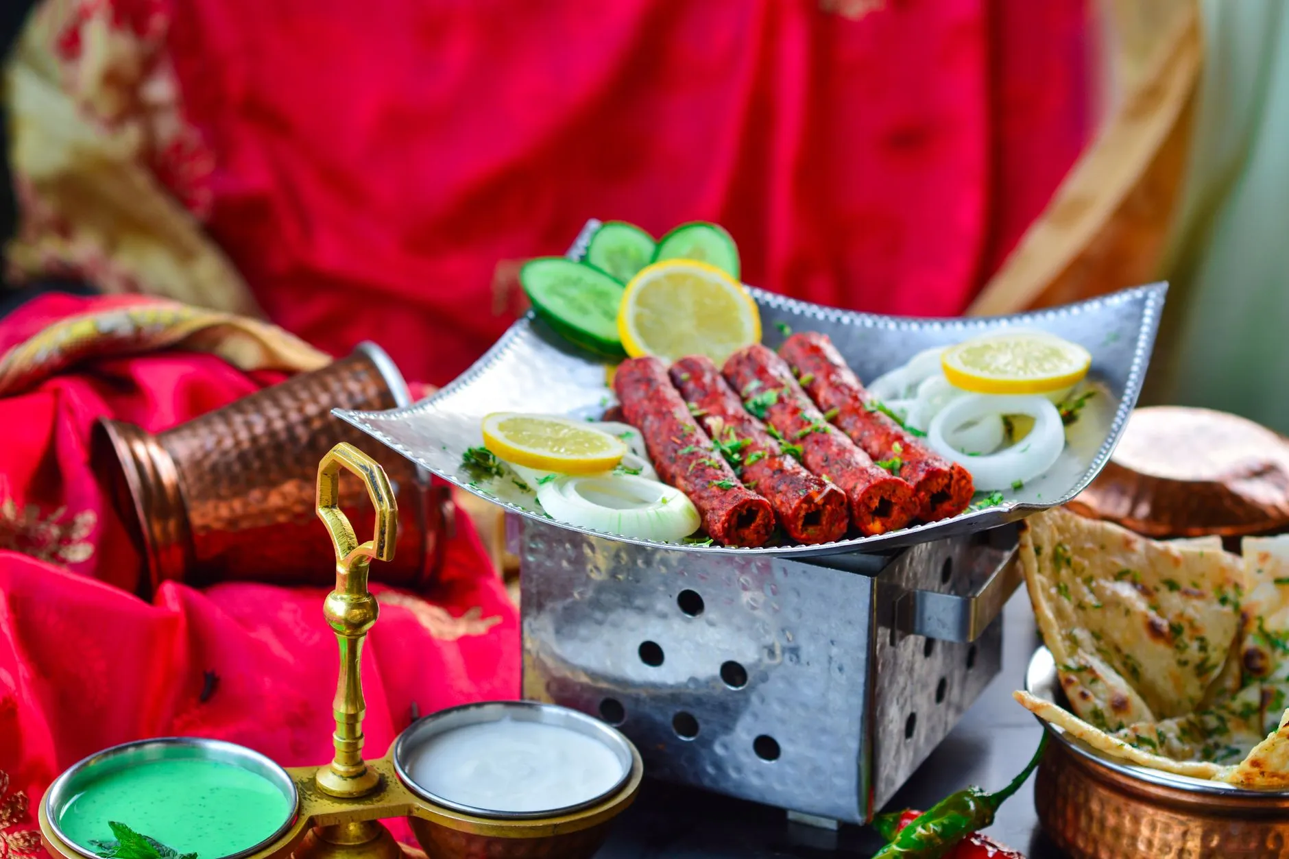 Authentic Awadhi Galouti Kebab with Warm Sheermal Bread