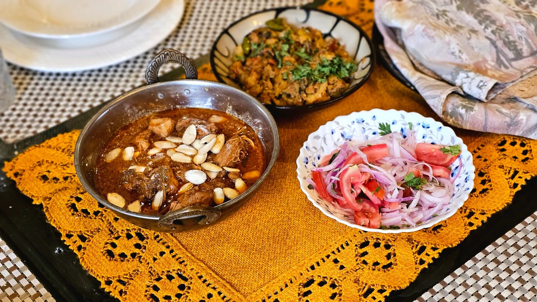 Authentic Parsi Jardaloo Ma Murghi with Warm Saffron Pao
