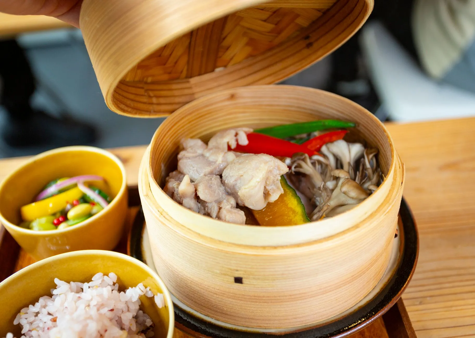Authentic Nagaland Naga Chicken Curry with Warm Bamboo Shoot Steamed Rice