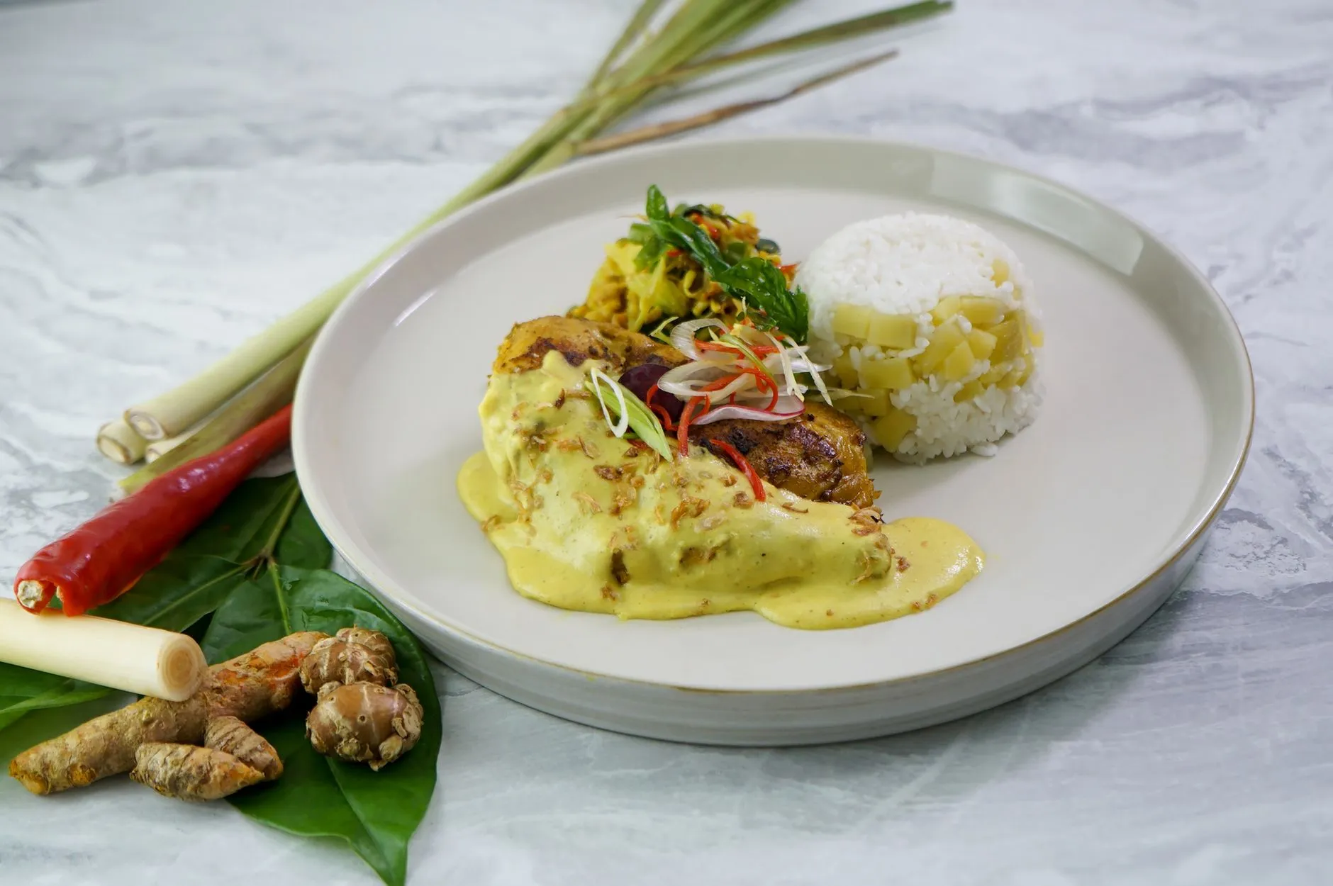 Authentic Andaman Chicken Curry with Warm Steamed Rice