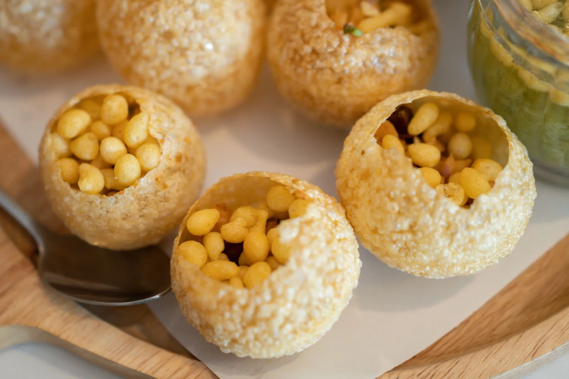 Authentic Bihari Ghugni Chaat with Warm Puffed Poori
